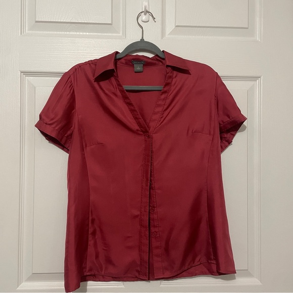 Ann Taylor Loft Satin Button Up Blouse - Picture 3 of 7